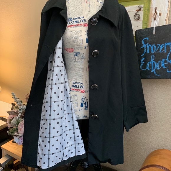 Vintage "Weather Tamer" Black Swing Coat Sz: 3X - Picture 7 of 11